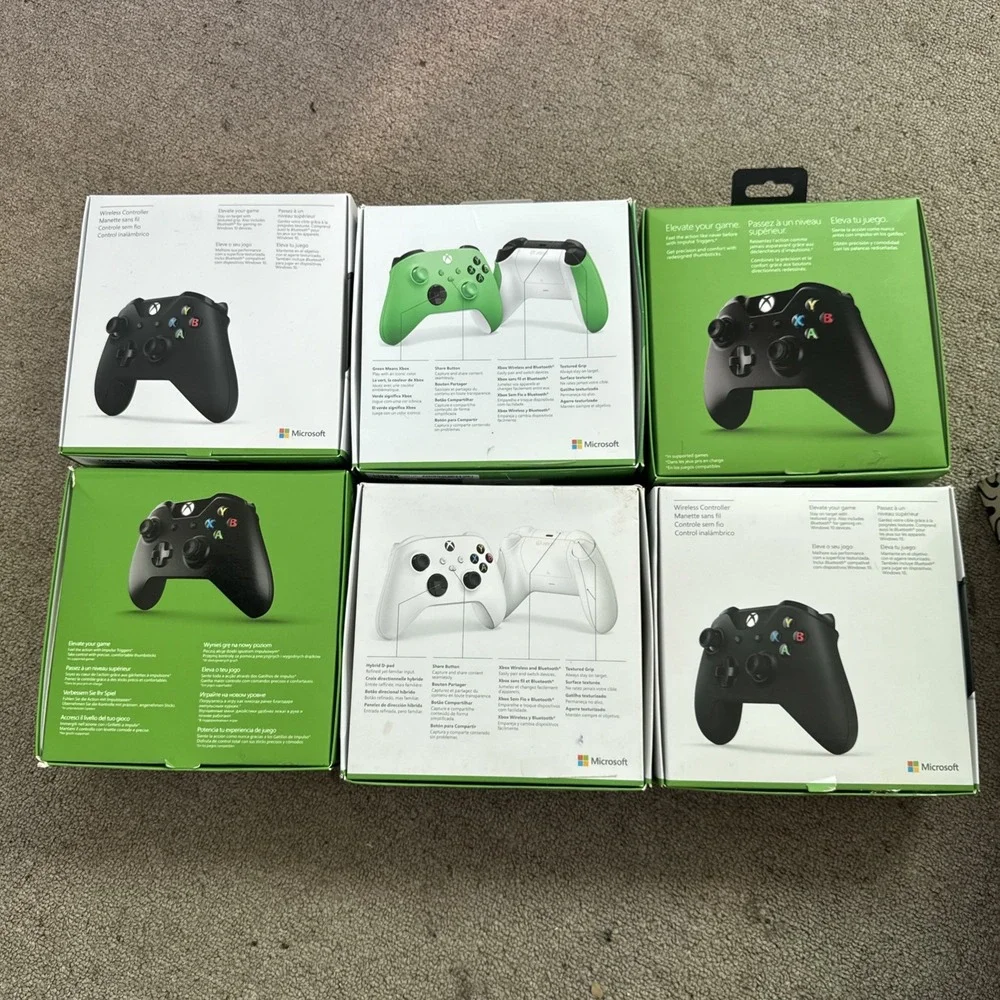 XBOX Controller Empty BOXES‎ ONLY Lot Of 6 W/ INSERTS And Papers